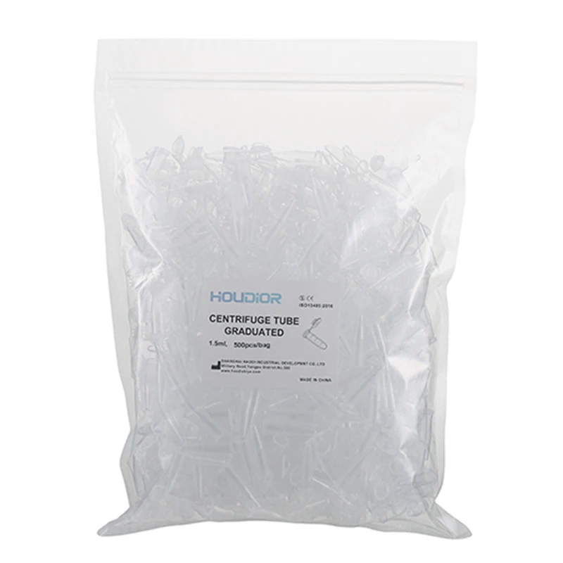 500Pcs 1.5ml Micro Centrifuge Tube Test Tube Vial Clear Plastic Vials Container Snap Cap for Laboratory Samples