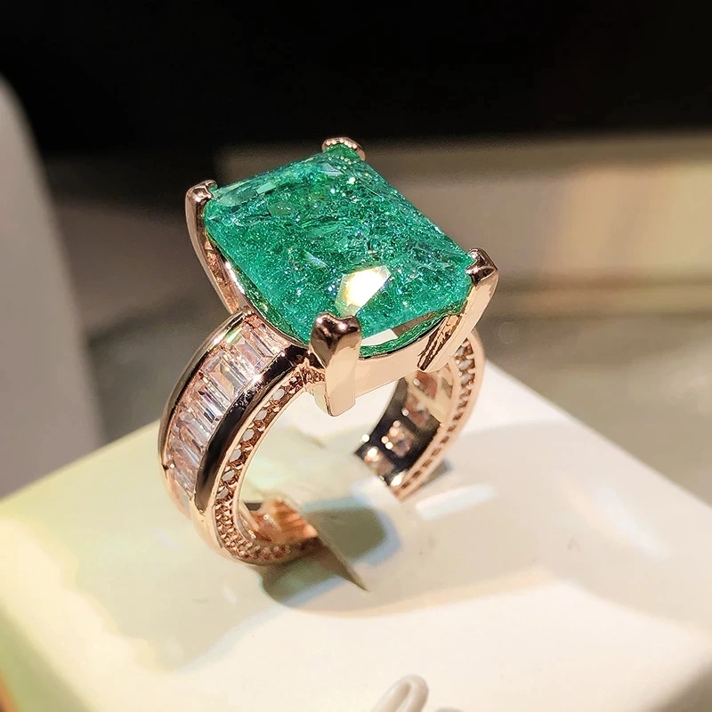 Silver cross ring silver heart ring silver rose ring silver rings silver ring gold plated silver ring emerald gemstone ring golden ring gemstone ring gold rings 18K gold S925 silver emerald Paraiba couples ring for women full diamond zircon engagement gift jewelry