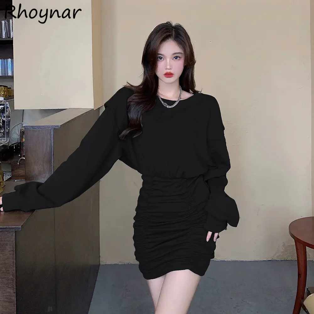 

Мини-платья женские с круглым вырезом, имитация из 2 предметов, мягкая Осенняя дизайнерская сращенная корейская модная одежда для отдыха, платья в стиле Харадзюку