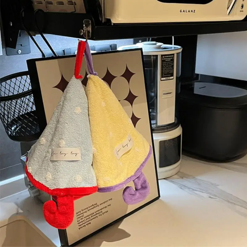 Mini Umbrella-shaped Hand Towel, Cute Absorbent And Quick-drying Bathroom Towel, Thickened Coral Fleece Kitchen Handkerchief