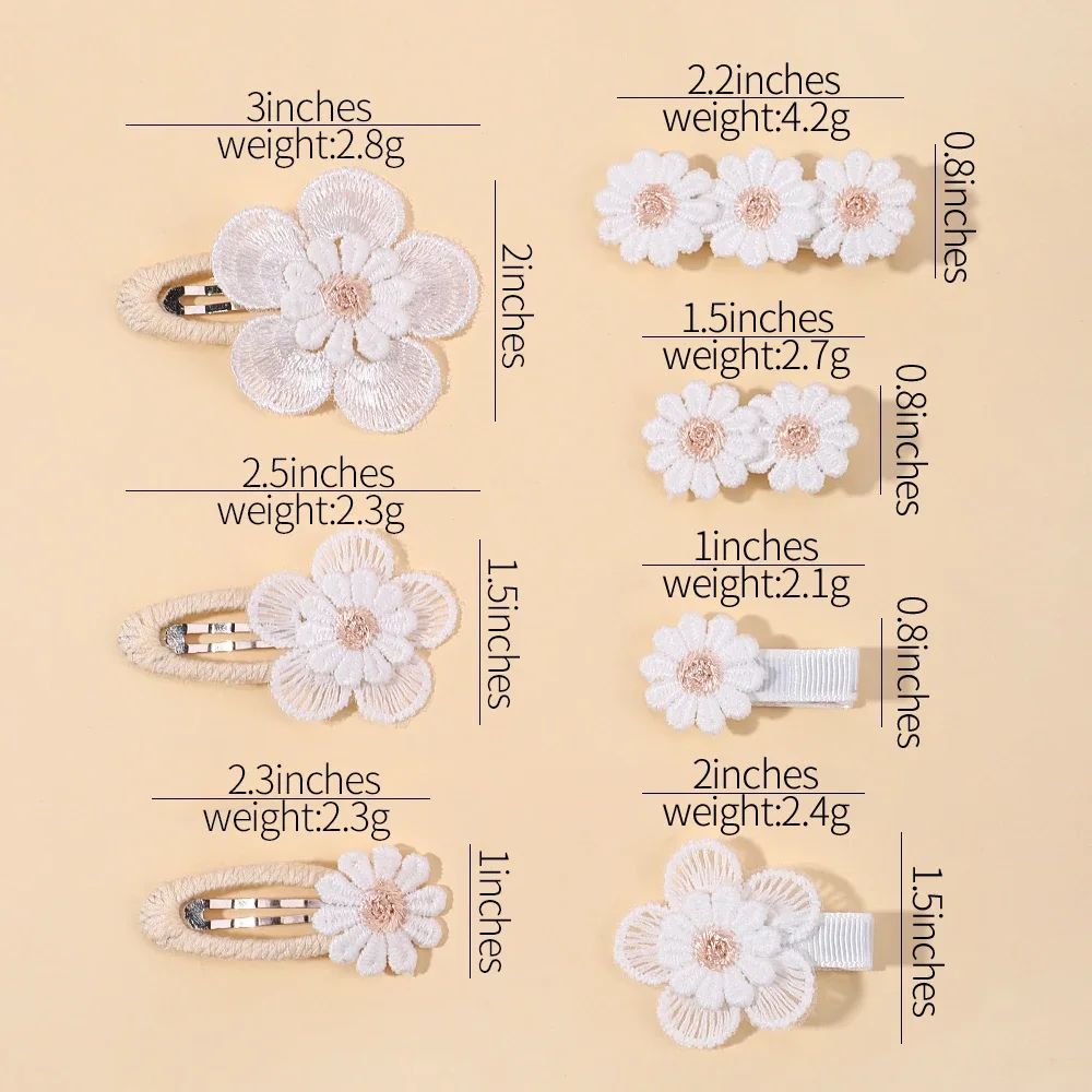 1pcs Ins 데이지 꽃 헤어 클립 어린이를위한 소녀 머리핀 레이스 화이트 바레트 공주 후크 액세서리 한국어