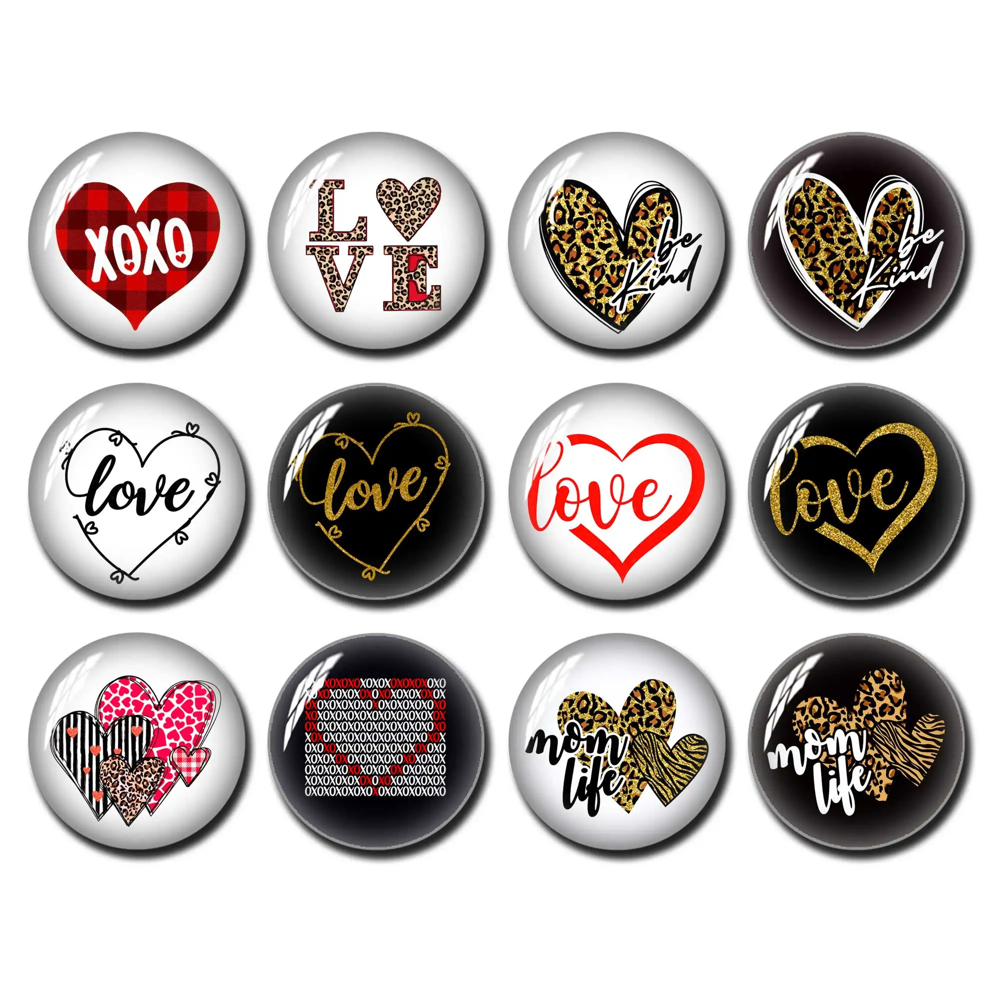 

Valentine's Day Cabochon, love heart image Glass dome,12mm 16mm 20mm 25mm 30mm 40mm Picture Beads - FJ1465