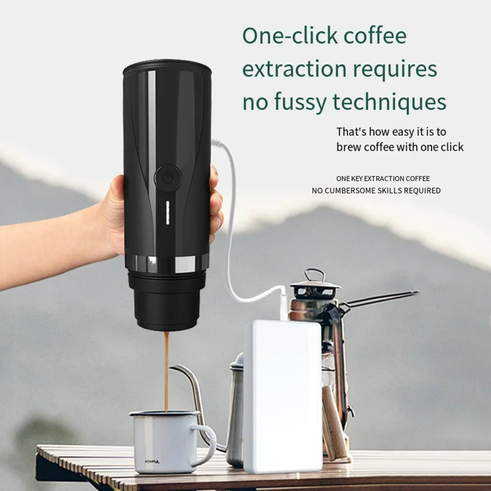 Description Picture 4 of item2200mAh Portable Capsule Coffee Machine Extraction and Brews Coffee Capsules and Coffee Powder for Car Camping Travel Outdoor