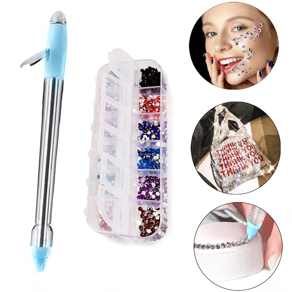 1 Set Diamond Painting Pen Bling It On Embroidery Embellishment Accessories 3mm 12 Color Round Crystal Phone Case Bag Decoration