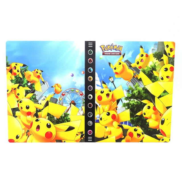 240pcs Pikachu Photo Album Notebook Pokemon Playing Cards Map Display Binder GX VMAX EX Letters Protector Cards Book Folder Gift 110