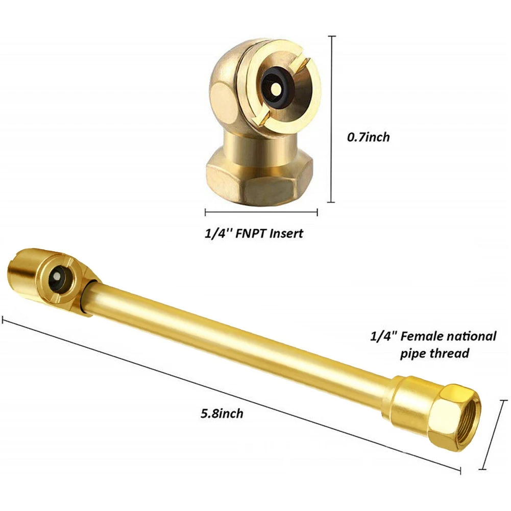 2pcs/set 1/4NPT Car Tire Valve Clip Pump Nozzle Clamp Solid Brass Quick Connect The Inflation Connector Inflator Pump Adapter images - 6