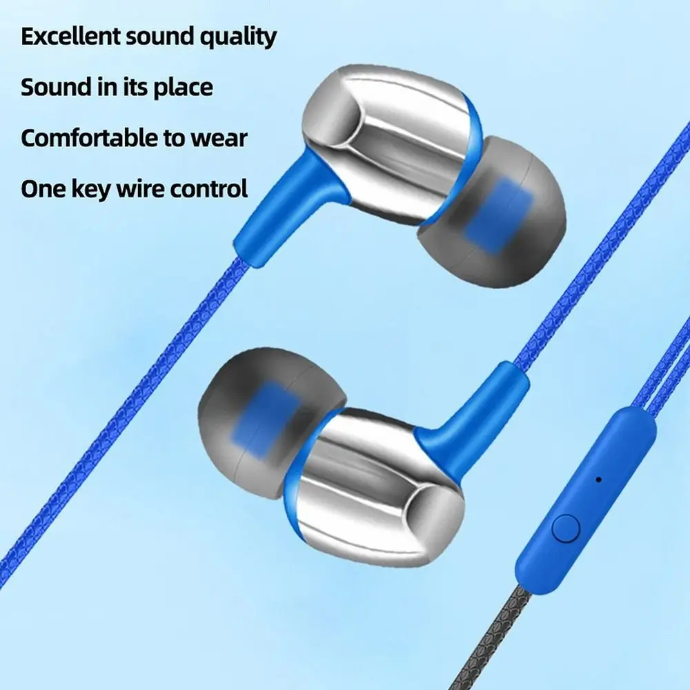 3.5mm Wired Headset Stereo InEar Microphone Earbuds For Phone PC Laptop Tablet 1PC