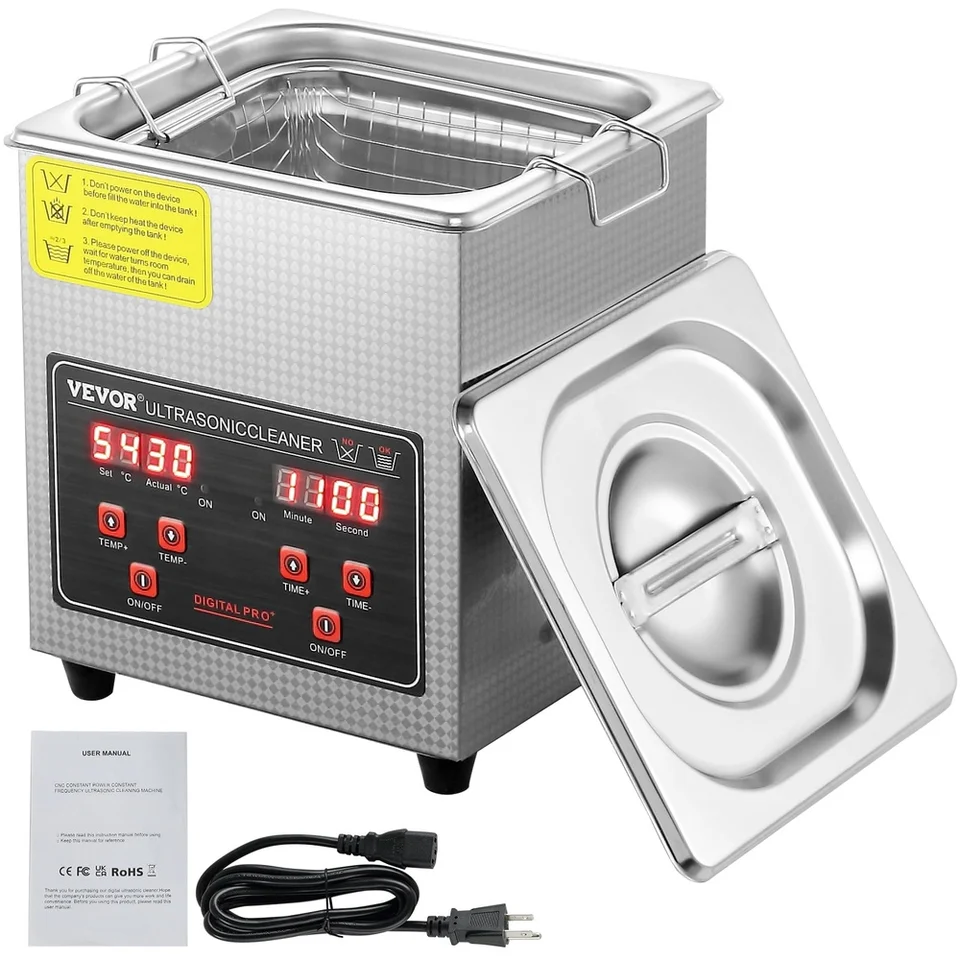 2L Stainless Steel Ultrasonic Jewelry Cleaner Machine