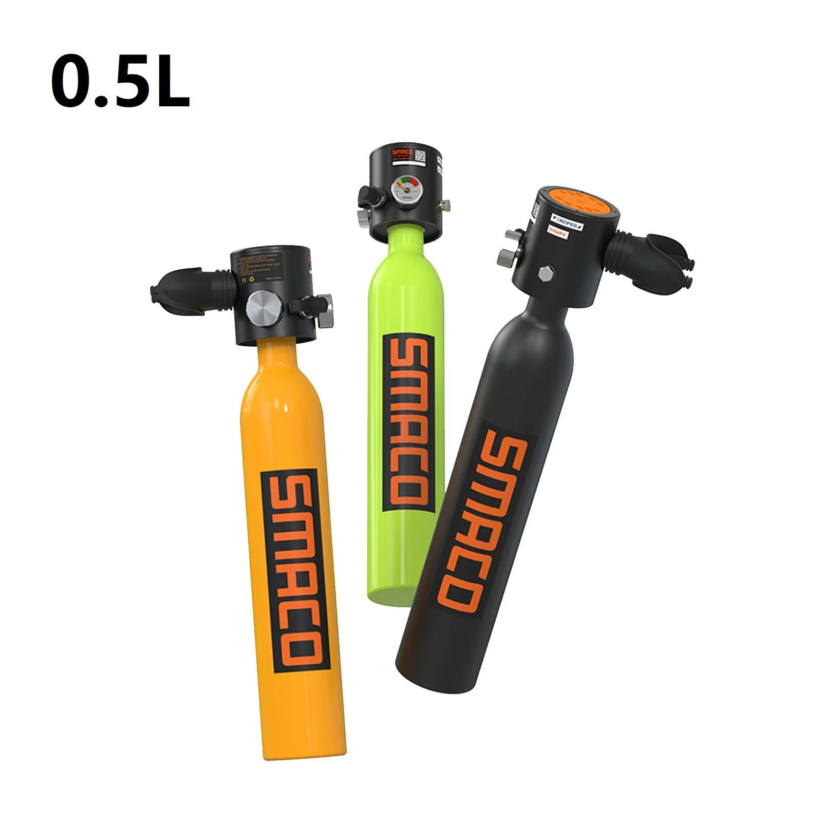 

SMACO 0.5L Portable Mini Scuba Diving Gear Reusable Oxygen Cylinder Scuba Tank Oxygen Tank Snorkeling Equipment