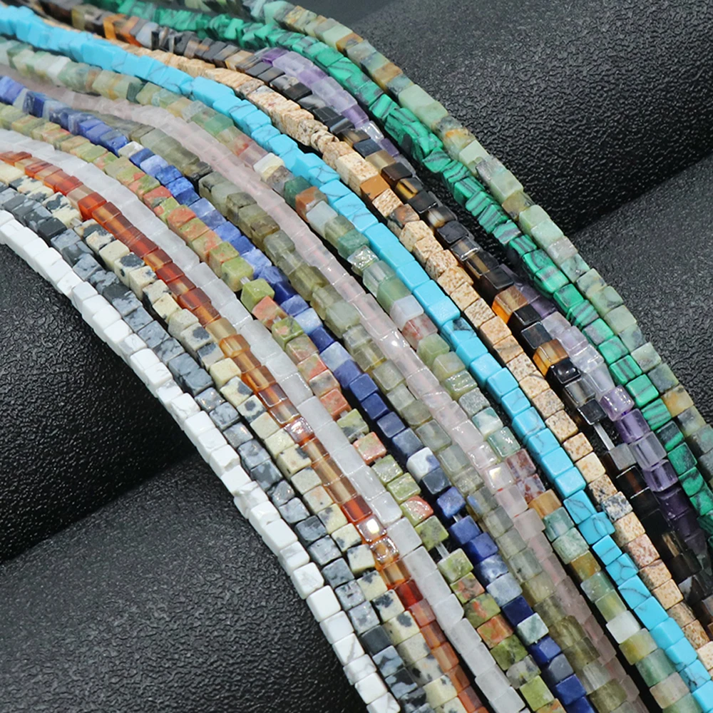 

Натуральный камень, Кубический Бисер, маленькие Квадратные бусины, модные аксессуары для браслетов 14 дюймов