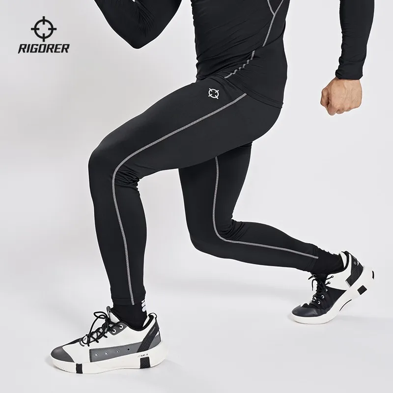 

RIGORER Compression Trousers Men Fitness Running Basketball Leggings Yoga High Elastic Breathable Tight quick-dry Pants