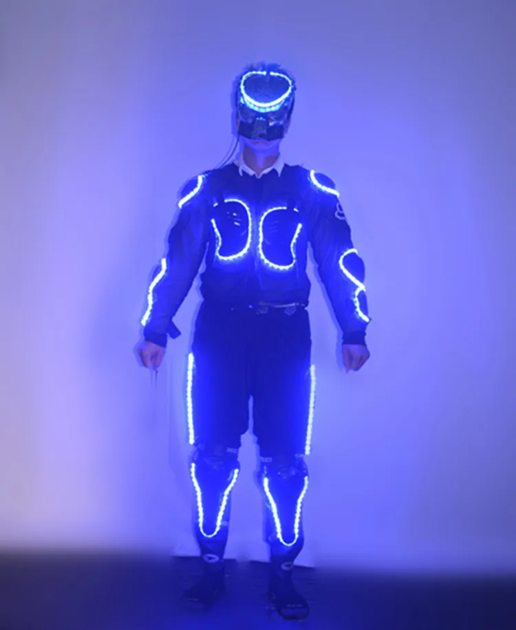 Costume d'armure LED futuriste pour hommes et femmes, tenue de