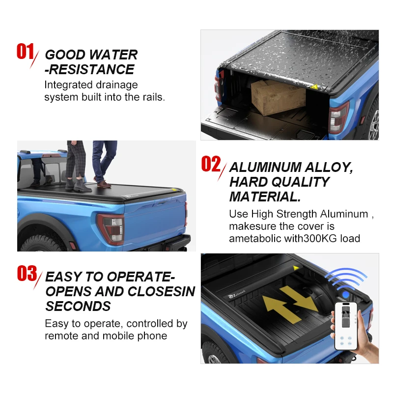 Zolionwil Electric Tonneau Roller Lid Pickup Truck Accessories Retractable Bed Cover for Foton Tunland G7 G9 YUTU E3 E5 E7