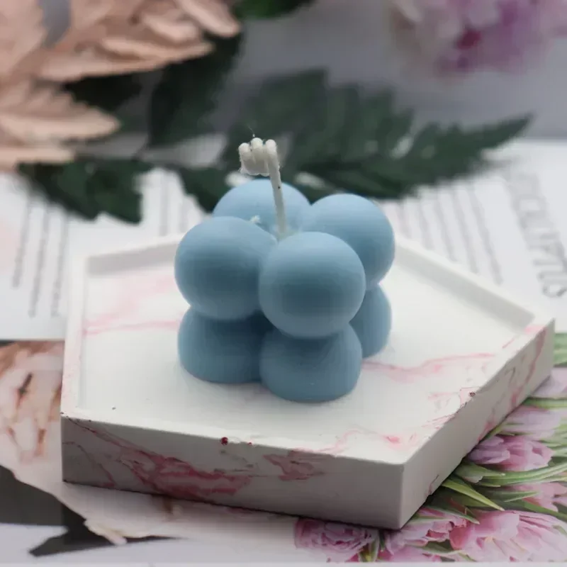 3D Creative Aromatherapy Plaster Handmade Candle Bubble Cube Candle Silicone Mold Baking Chocolate Dessert Cake Tools Crafts