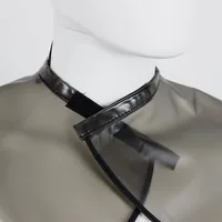 1 cape de coiffure transparente imperméable, réutilisable, avec fermeture au cou, pour la coloration des cheveux, usage domestique et professionnel 5