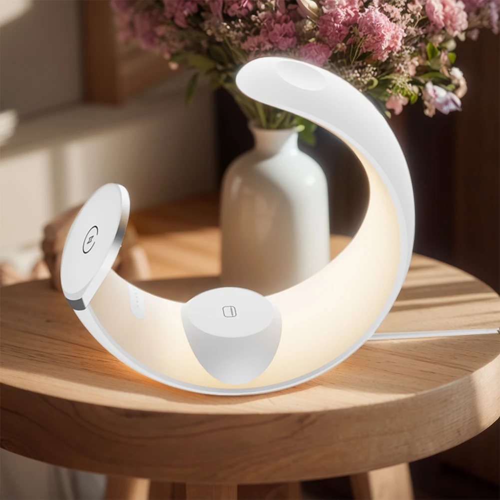 شاحن لاسلكي مغناطيسي مع مصباح مكتبي ، QC3.0 PD ، ق...