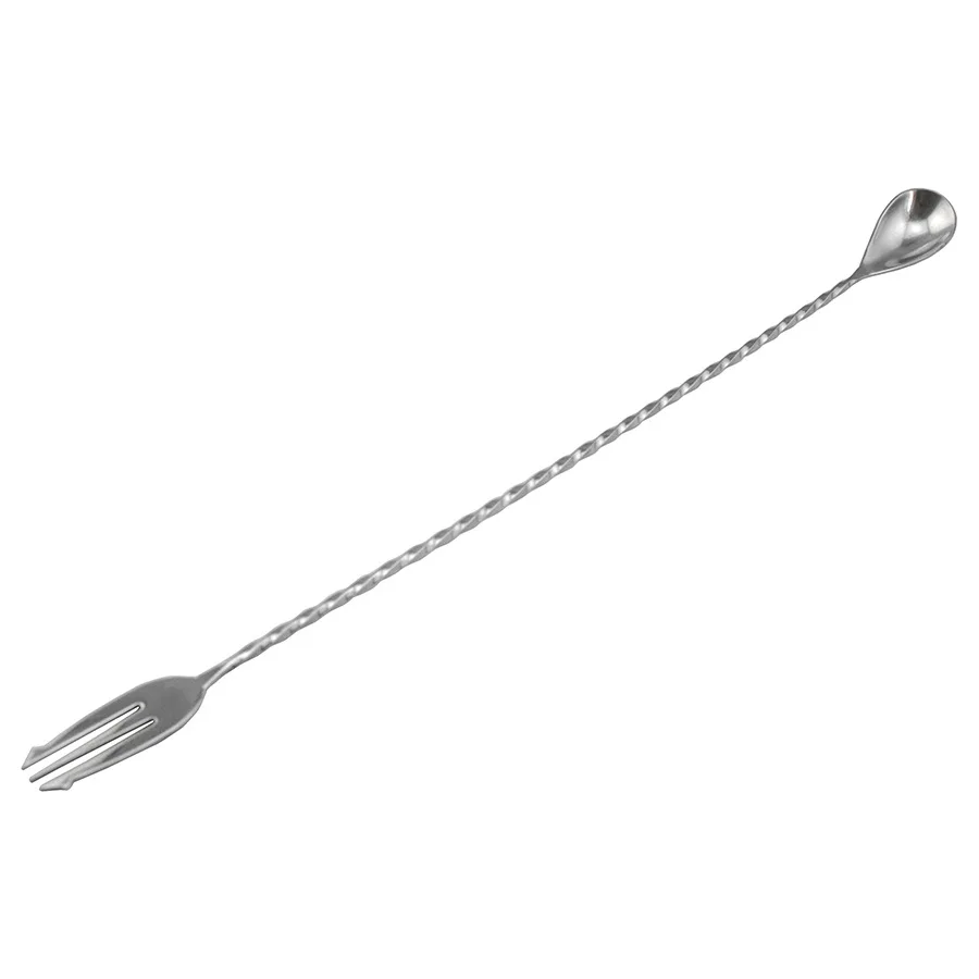 3PCS 40cm Long 18/8 Stainless Steel Bar Spoon Mixing Fork Spoon Bar Accessories Black Cocktail Stirrer Copper Bartender