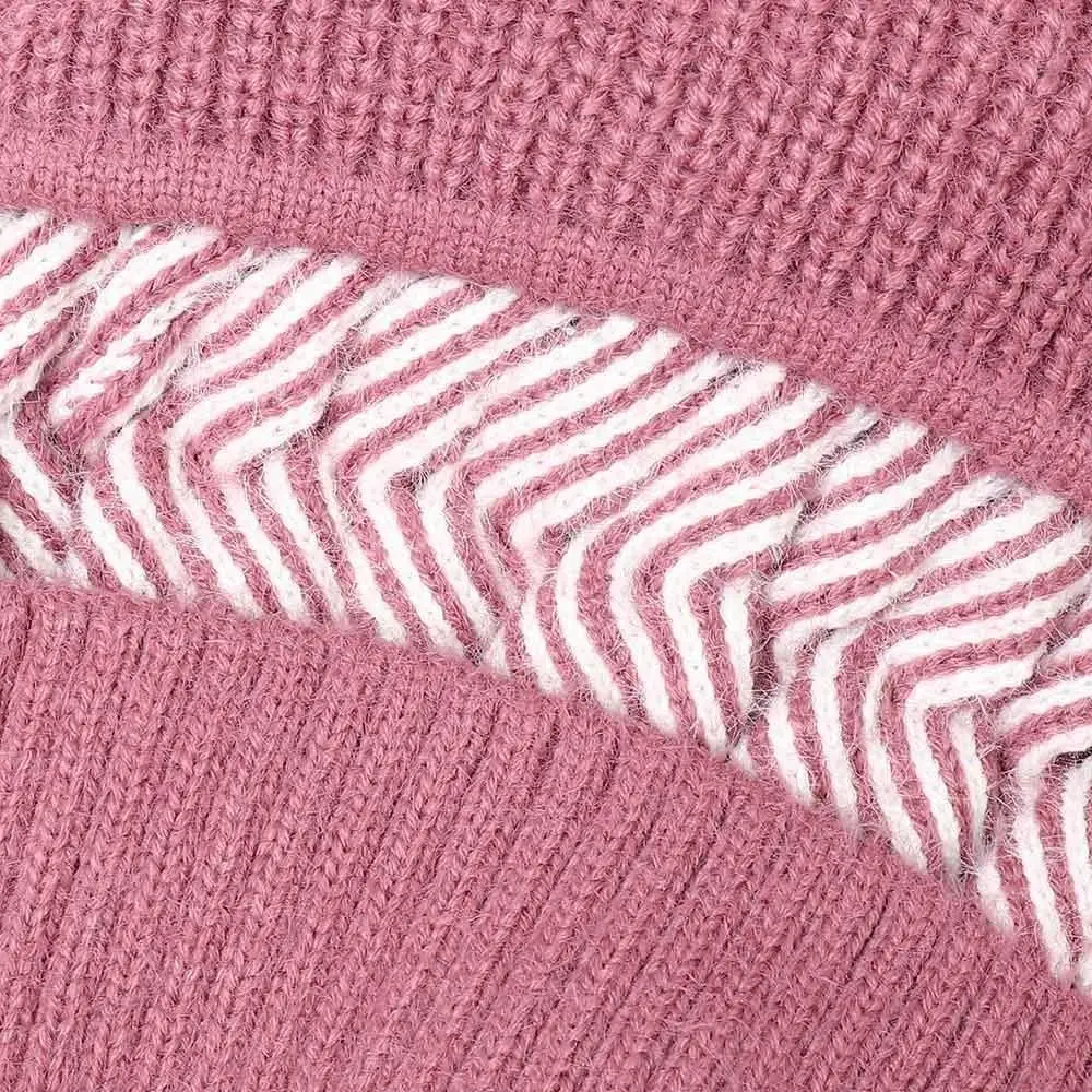 Winter Windproof Integrated Cap Scarf Knitted Warm Beanie Hat Scarf Thickening Casual Neck Warmer Women