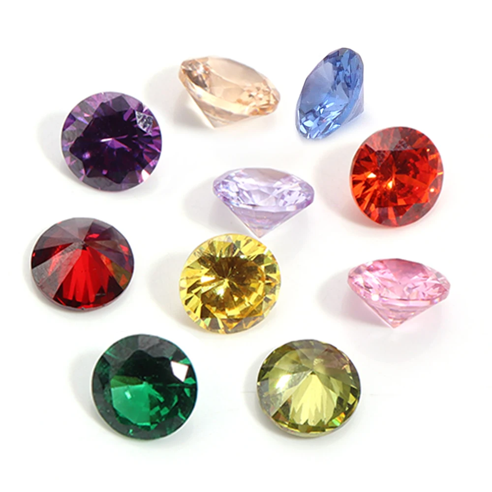 10-20 teile/los 4-8mm Runde Zirkonia Perlen Bunte Brillant Cut Zirkonia Stein Synthetische Edelsteine Perlen für Schmuck Machen