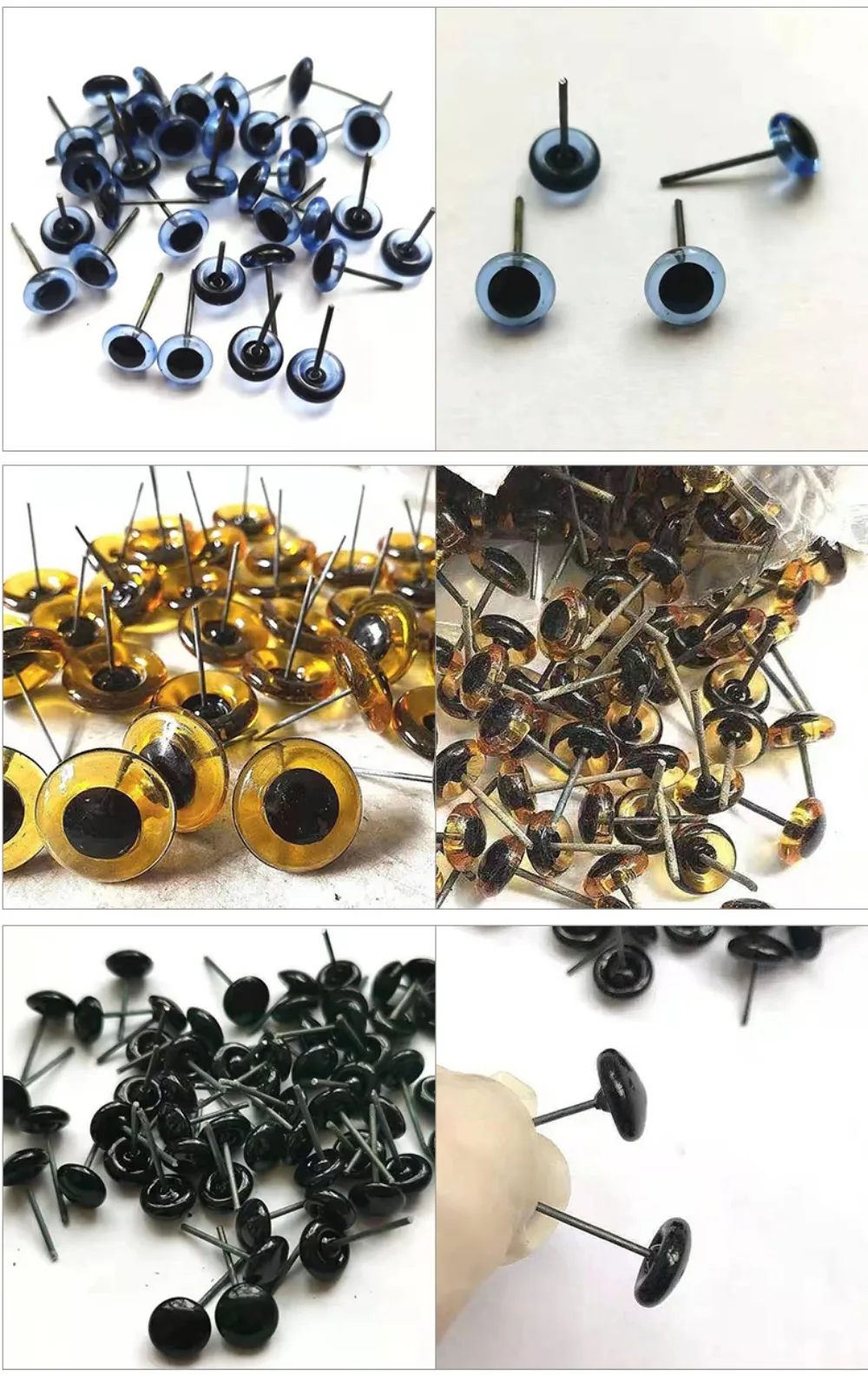 100PCS Creative 3-12mm Dolls Glass Eyes Glass Needle Felting Eyes DIY Accessories Safety Eye