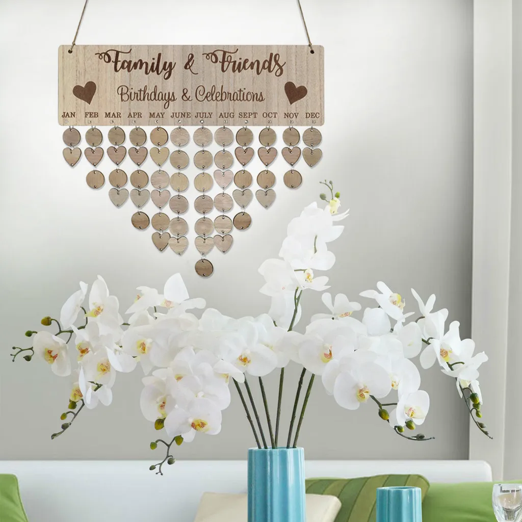 Calendar Reminding Wood Friends Gifts Wooden Calendar Plaque Birthday Reminder Reminder Hanging Family Birthday Boards
