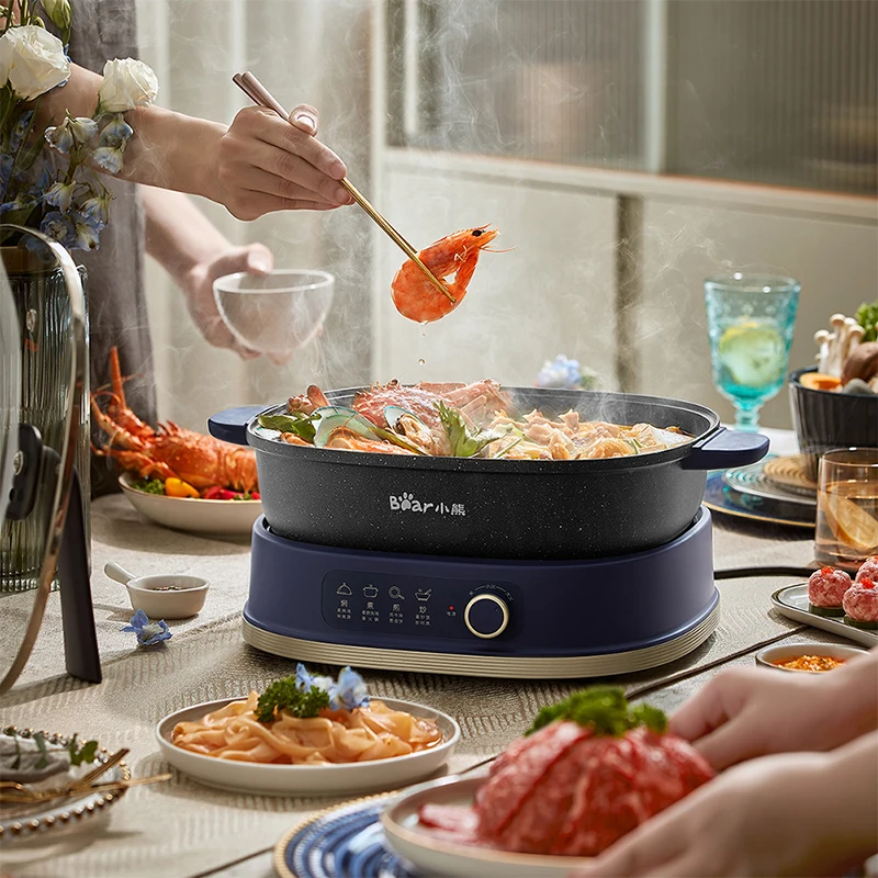 Household detachable hot pot large capacity multi-function split frying and frying electric hotpot electric cooker 3