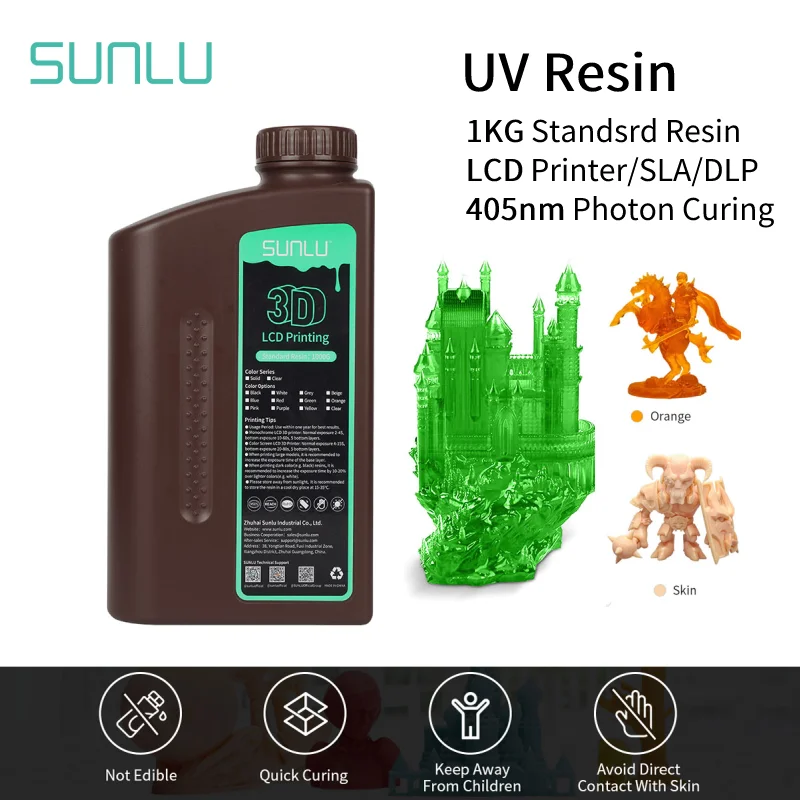 SUNLU UV Resin Photopolymer Resin 405nm 1kg UV-Curing Resin