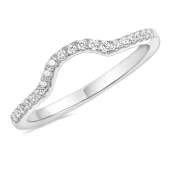 Newshe 925 Silver Moissanite Wedding Rings for Women Curved Stacking Eternity Band Jewelry Gift D Color VVS1 Pass Diamond Tester 2