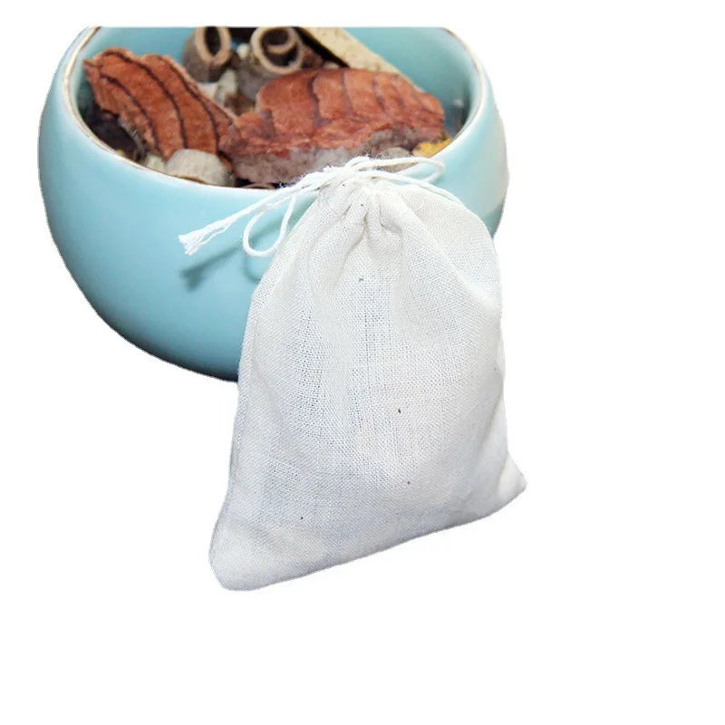 

Reusable cotton filter bags with drawstring, tea bag for loose tea leaves, kitchen cooking spice, 100pcs