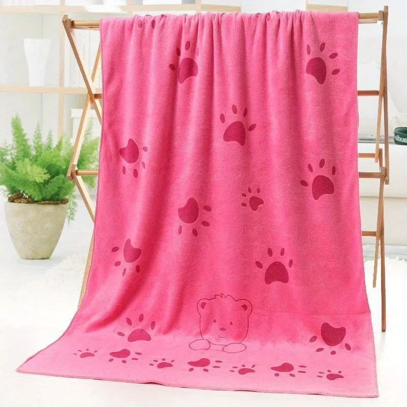 1pc Ultra Fine Fiber Pet Bath Towel (70x140cm), Absorbent Quick Drying Printed Cartoon Swimming Towel, Beach Towel, Sauna Towel