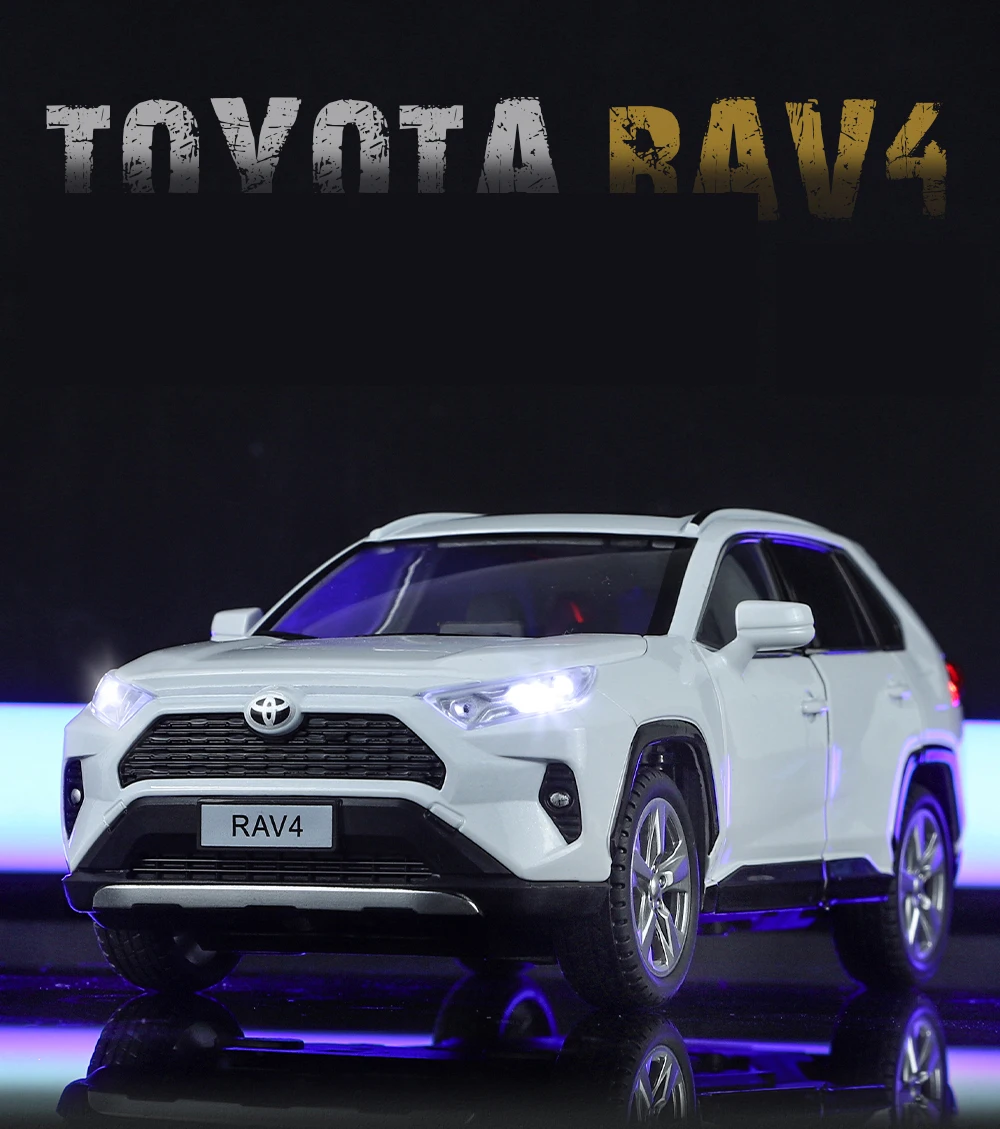 トヨタRAV4 1/18 ミニチュアダイキャストSUVオフロード合金製 ホワイト Amazon | ☆ 1/18 トヨタ RAV4 | ミニカー・ダイキャストカー