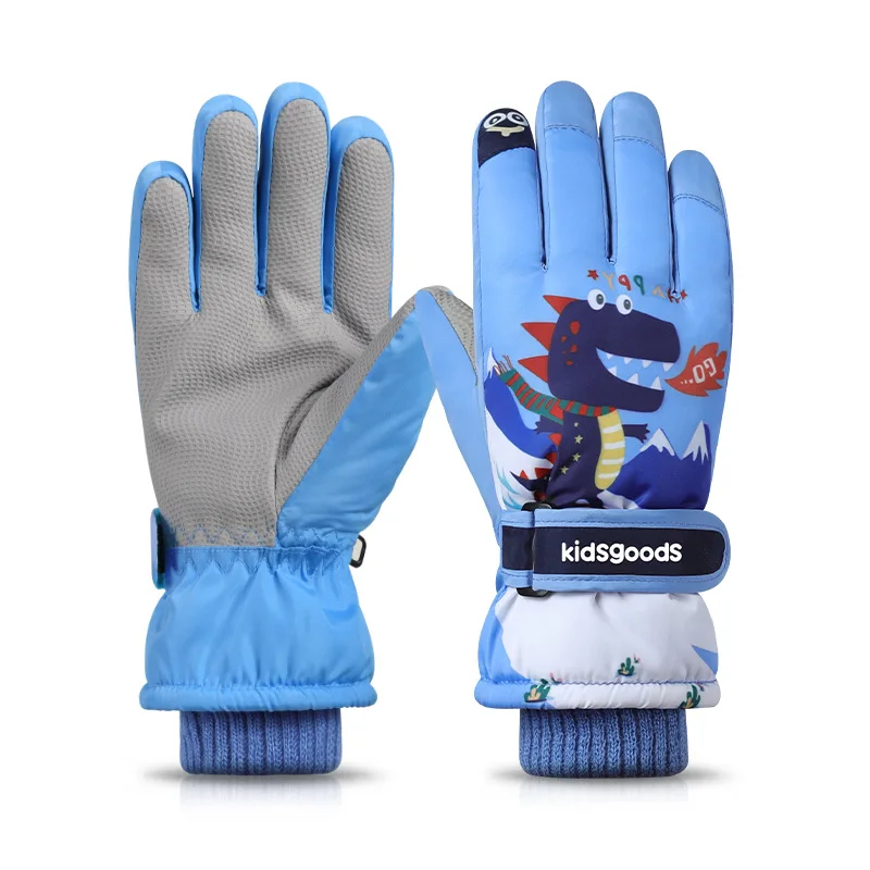 Cycling Gloves Ski Gloves Kids' Ski Gloves Warm Anti Slip Wear-resistant Water Resistant Winter Snowboarding Sports Gloves for Children Snowplay Cycling