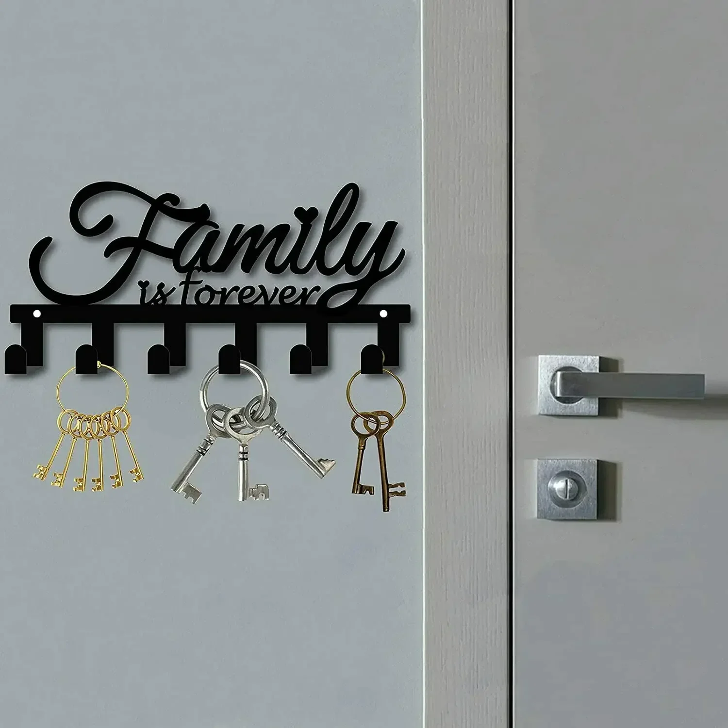 Description Picture 4 of itemVintage Cast Iron Key Holder with 6 Hooks Wall-Mounted Coat Rack and Metal Art for Living Room & Home Decor, Rustic Wall Hanger