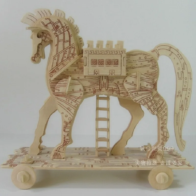 Diy 3d cavalo elefante de madeira puzzle edifício modelo jogo fácil  montagem brinquedo presente para crianças adolescente adulto decoração mesa  - AliExpress