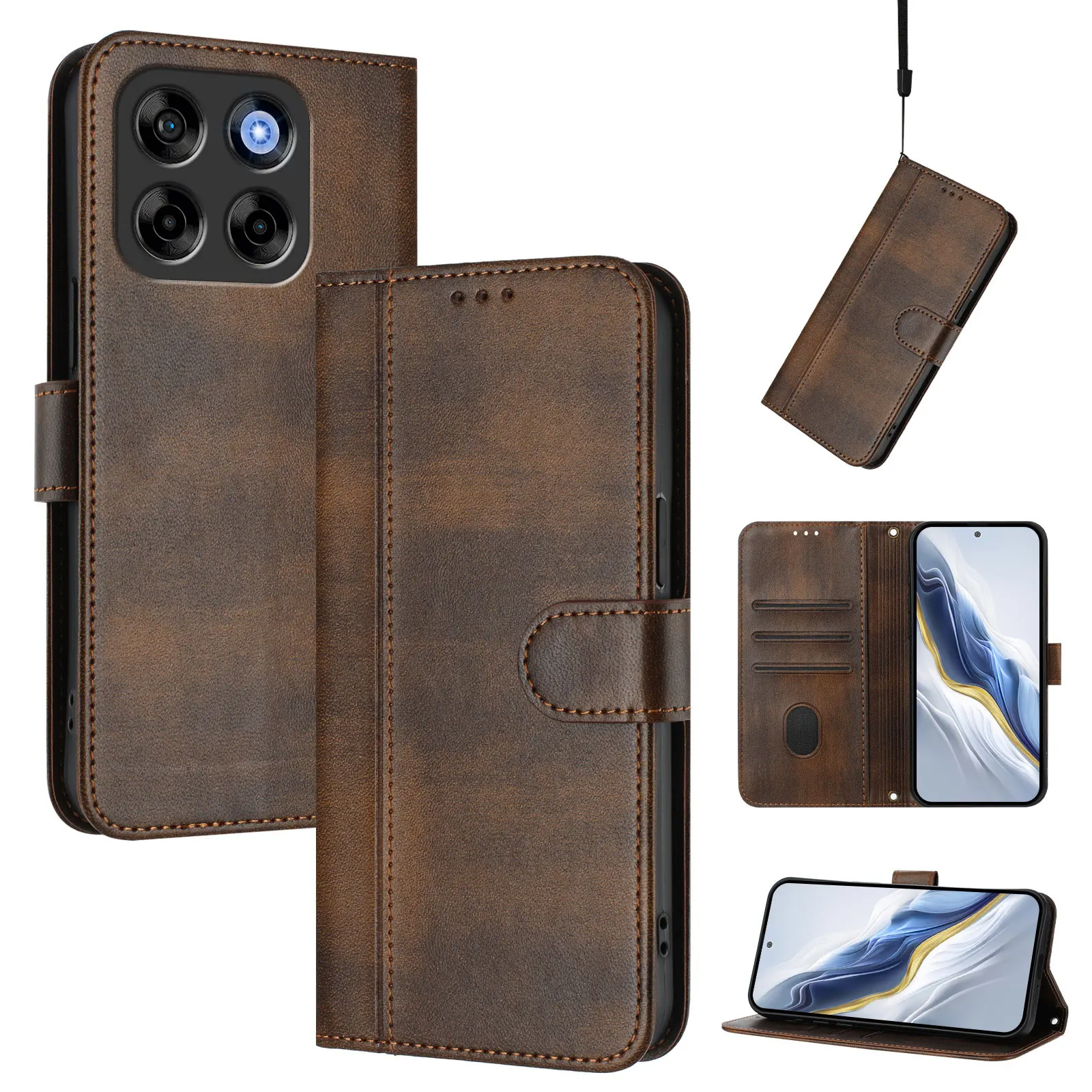 Custodia Professionale DFV per ZTE Blade V40s: Pelle e Tessile