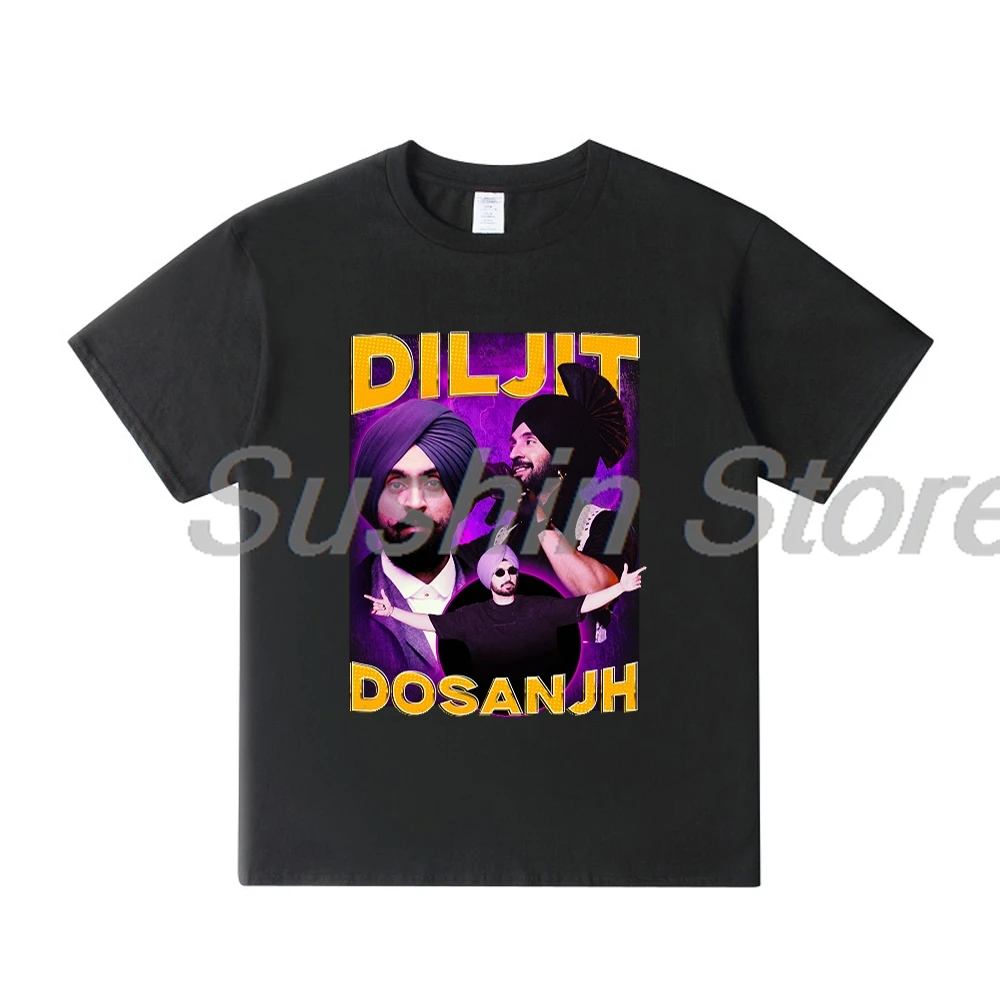 

Diljit Dosanjh Винтажная Футболка 2024 Dil-Luminati Tour, футболка с круглым вырезом и коротким рукавом для мужчин и женщин, уличные топы, модная одежда