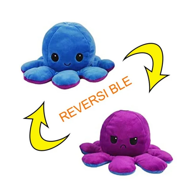 New Reversible Bipolar Teeturtle Octopus Doll Toys Plush Double-Sided Flipped Mood Happy Sad-Toy Cute Christmas Children'S Gifts 5
