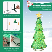 Pop-Up Christmas Tree Pull-Up Artificial Xmas Collapsible Decoration 200 Lights 6