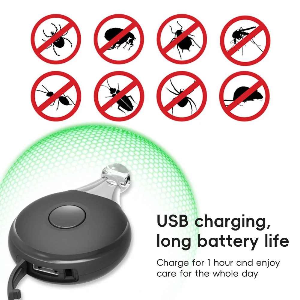 Ultrasonic Repeller Tick & Flea Pest Control Insect Repellent Pest Lice Emits High Frequencies and Protects Your Outdoor Protect