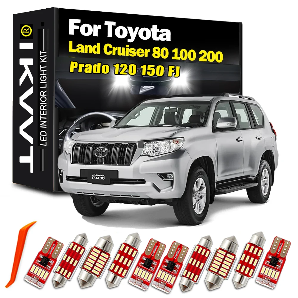 Ikvvt Per Toyota Land Cruiser 80 100 200 Prado 120 150 Fj Canbus Lampadine A Led Interni Dome Map Trunk Door Light Kit Accessori Per Auto