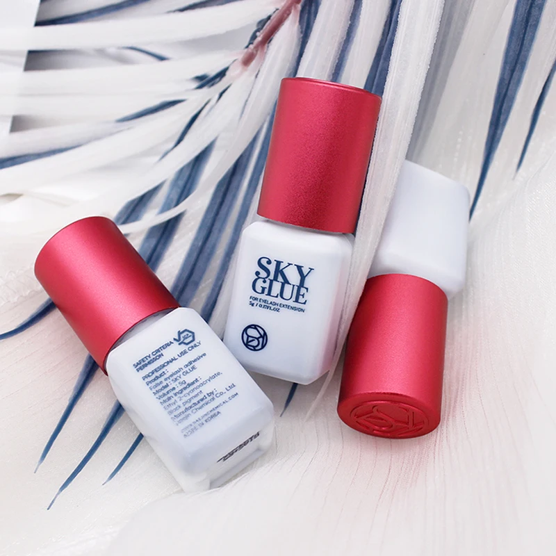 5 Bottles SKY S+ Glue Fake Eyelash Extension Korea Original 5ml Red Cap Beauty Health Lava Beauty Shop Makeup Tools Adhesive 6