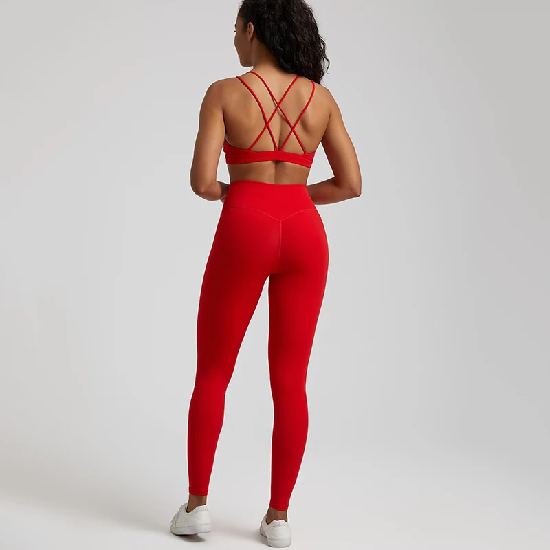 Buttery Soft Gym Set Women Yoga Pants Sets 2 Piece Crisscross Crop Top and  High Waist Leggings Sports Suits Workout Clothes - AliExpress