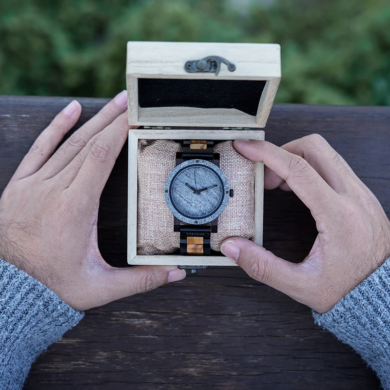 BOBO BIRD Stone Watch for Men Relogio Masculino 2022 New Men’s Wooden Band Wristwatches Personalized Christmas Gift Dropshipping 6