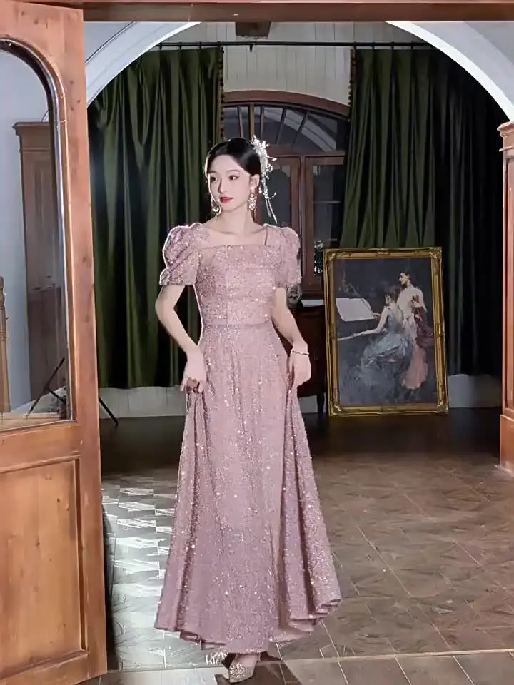 Вечернее платье во французском стиле женское банкетное темперамент достойный