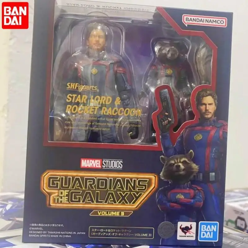 Bandai Shfiguards Marvel Guardians Of The Galaxy 3 Star-Lord Rocket Raccoon Action Figura Da Collezione Anime Model Toys Gift