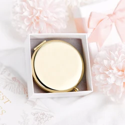 Elegant Rose Gold Personalized Compact Mirror - Custom Engraved Gift for Bridesmaids or Best Friends (Mirror with Box)