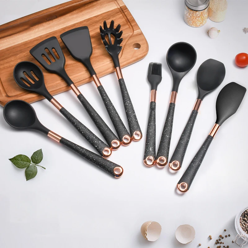 9Pcs Silicone Kitchenware Cooking Utensils Set nonstick cookware set Spatula Shovel Egg Beaters Home Kitchen Cooking Tool Set