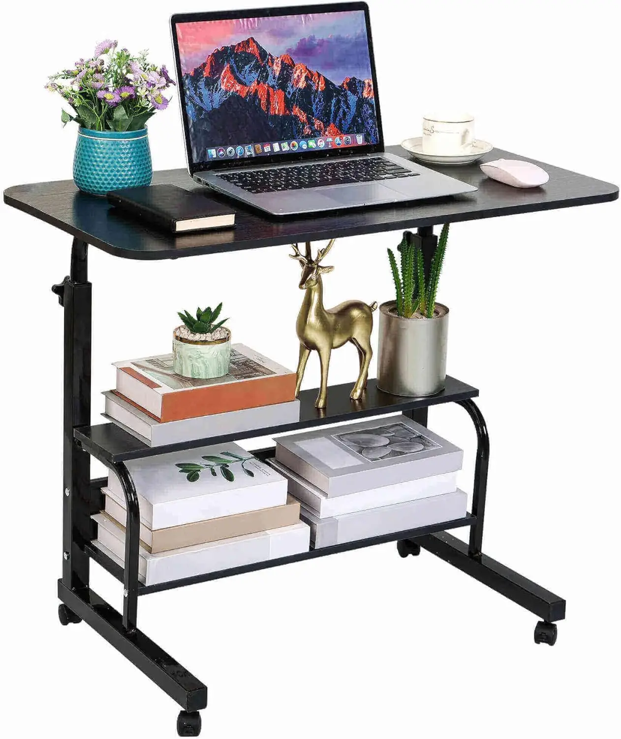 home-office-study-rolling-desk-mobile-computer-desk-adjustable-desk-storage-table-game-table-315x157inch-pure-black