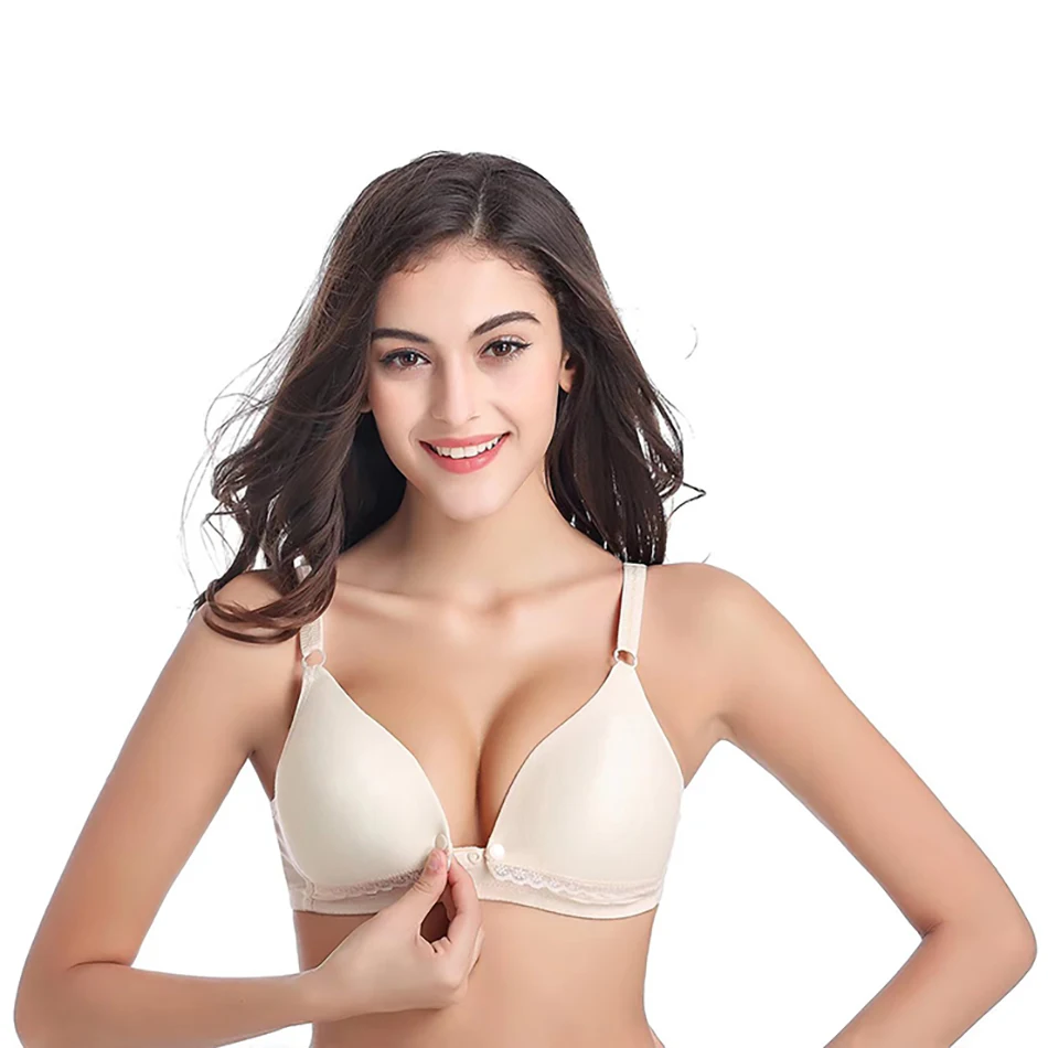 Women Nursing Bras Comfortable Thin Front Opening Buckle Gathered To Prevent Sagging Postpartum Breastfeeding Special Women Bra 3