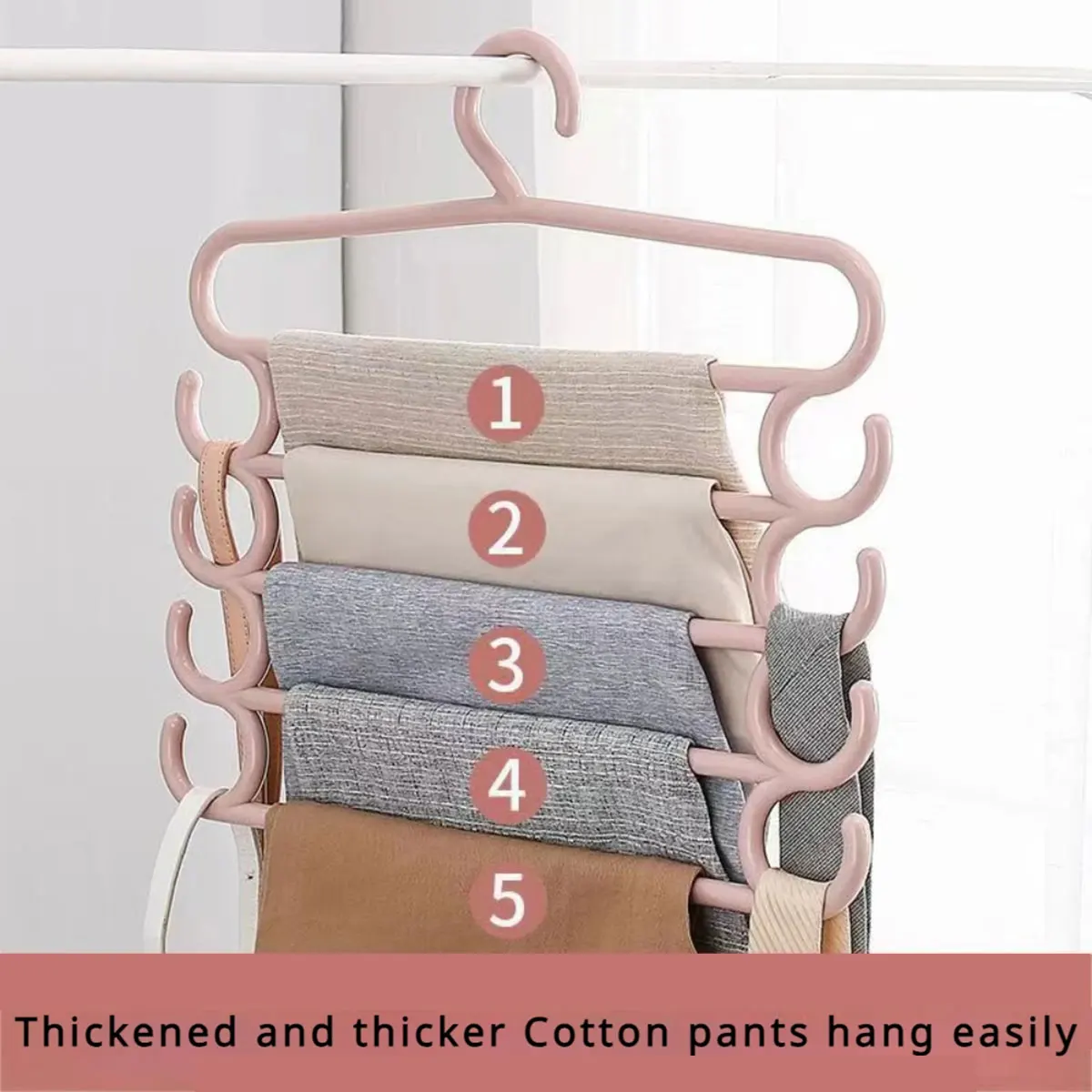 Clothes Hangers 5 Layers Clothes Hangers Trousers Pants Hangers Towel Scarfs Racks Closet Storage Organizers Clothes Storage Organization